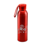 Leak-proof aluminium bottle, silicone handle, 660ml red colour