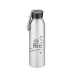 Leak-proof aluminium bottle, silicone handle, 660ml matt silver colour image with logo