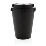 Plastic takeaway cup with double wall, 300 ml black colour