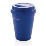 Plastic takeaway cup with double wall, 300 ml blue colour