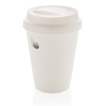 Plastic takeaway cup with double wall, 300 ml white colour