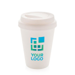 Plastic takeaway cup with double wall, 300 ml white colour