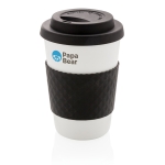 Microwave-safe plastic cups for promotions, 270 ml black colour