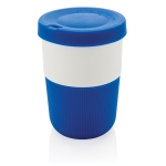 Large sustainable PLA takeaway cup, 380 ml blue colour