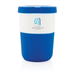 Large sustainable PLA takeaway cup, 380 ml blue colour