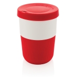 Large sustainable PLA takeaway cup, 380 ml red colour