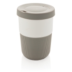 Large sustainable PLA takeaway cup, 380 ml grey colour