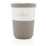 Large sustainable PLA takeaway cup, 380 ml grey colour