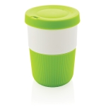 Large sustainable PLA takeaway cup, 380 ml green colour