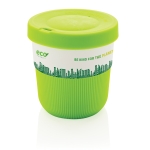 Eco takeaway cups with logo, grip and lid, 280 ml green colour
