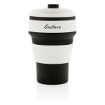 Branded foldable silicone mugs, 350 ml black colour