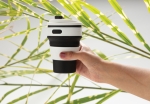 Branded foldable silicone mugs, 350 ml black colour