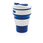Branded foldable silicone mugs, 350 ml blue colour