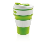 Branded foldable silicone mugs, 350 ml green colour