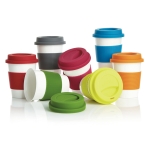 Biodegradable takeaway mug, dishwasher-safe, 350 ml orange colour