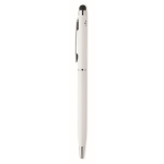 Aluminium pen with antibacterial treatment, blue ink white colour rear view