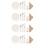 Picnic set for 4 people in a basket for summer promotions wood colour sixth view