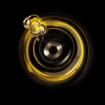 Oil and vinegar globe with black base and logo black colour