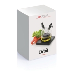 Oil and vinegar globe with black base and logo black colour