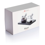 Innovative salt and pepper set with base black colour