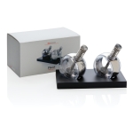 Innovative salt and pepper set with base black colour