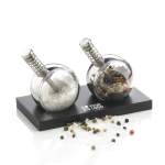 Innovative salt and pepper set with base black colour