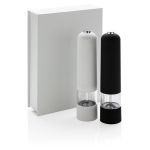 Electric salt and pepper grinder in two-tone rubber black colour