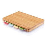 Set of four food-specific chopping boards for business gifts brown colour
