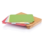 Set of four food-specific chopping boards for business gifts brown colour
