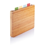 Set of four food-specific chopping boards for business gifts brown colour