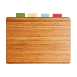 Set of four food-specific chopping boards for business gifts brown colour