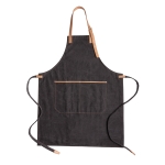 Premium printed apron with brown details, tavern style black colour