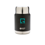 Liquid to go vacuum insulated, double-walled thermos black colour view with logo