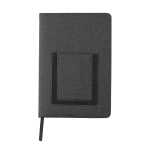 A5 notebook with pocket and card holder, ruled pages dark grey colour