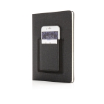 A5 notebook with pocket and card holder, ruled pages dark grey colour