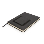 A5 notebook with pocket and card holder, ruled pages dark grey colour