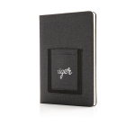 A5 notebook with pocket and card holder, ruled pages dark grey colour