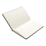 Branded notebook with pockets, A5, ruled pages black colour