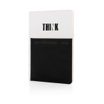 Branded notebook with pockets, A5, ruled pages white colour