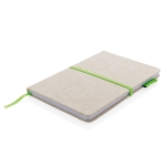 Eco personalised notebooks, A5, ruled pages, Yute Bambu lime colour