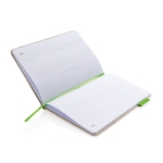 Eco personalised notebooks, A5, ruled pages, Yute Bambu lime colour