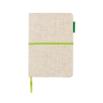 Eco personalised notebooks, A5, ruled pages, Yute Bambu lime colour