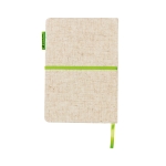 Eco personalised notebooks, A5, ruled pages, Yute Bambu lime colour