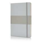 Notebook with decorative cover, A5, ruled pages silver colour