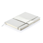 Notebook with decorative cover, A5, ruled pages silver colour