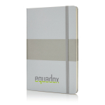 Notebook with decorative cover, A5, ruled pages silver colour