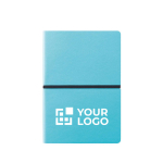 Softcover colourful notebook, A5, ruled pages blue colour printing view