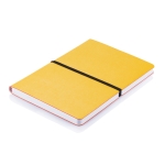 Softcover colourful notebook, A5, ruled pages yellow colour