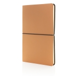 Modern notebook with flexible PU covers, A5, ruled pages brown colour