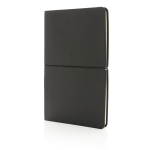 Modern notebook with flexible PU covers, A5, ruled pages black colour